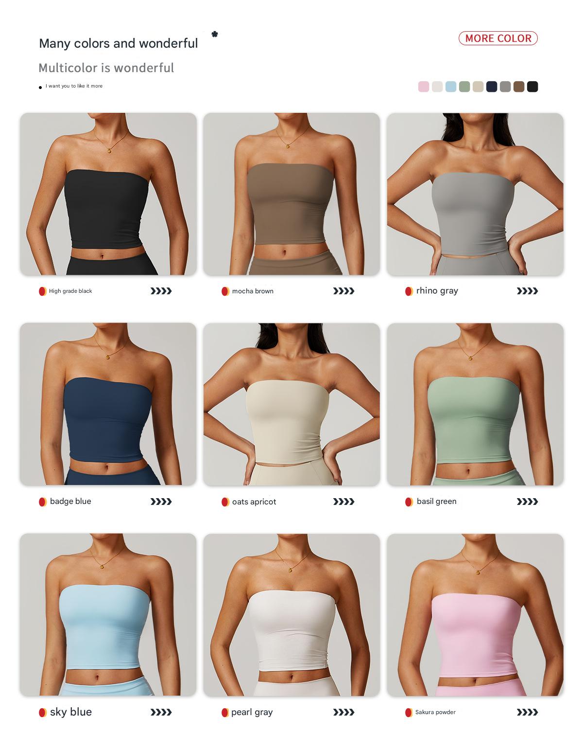 Sky Blue Workout Bandeau Top - No Padding - Image 3