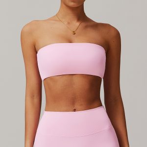 Pastel Pink Form-Fitting Workout Tube Top