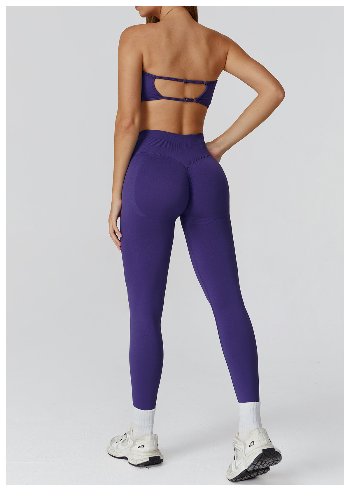 Coffee Brown Strapless Workout Tube Top - Image 6