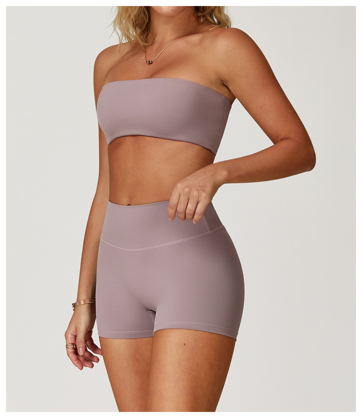 Black Basic No-Slip Bandeau Sports Bra - Image 5