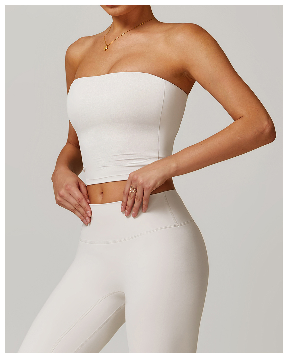 Sky Blue Workout Bandeau Top - No Padding - Image 6