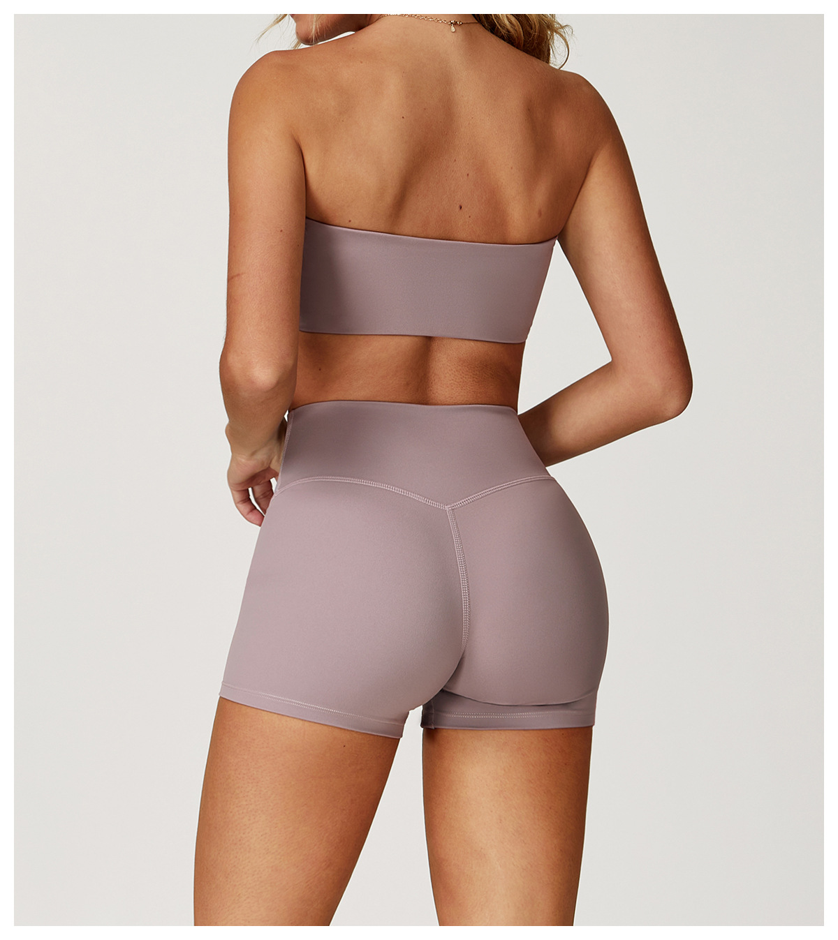 Black Basic No-Slip Bandeau Sports Bra - Image 6