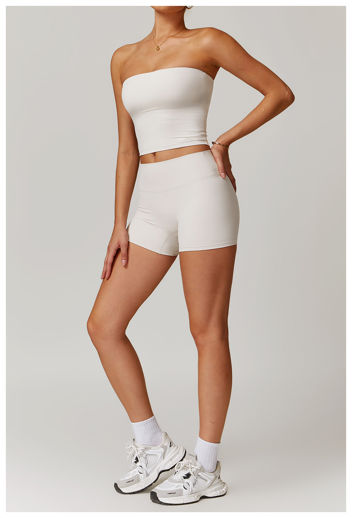 Sky Blue Workout Bandeau Top - No Padding - Image 8